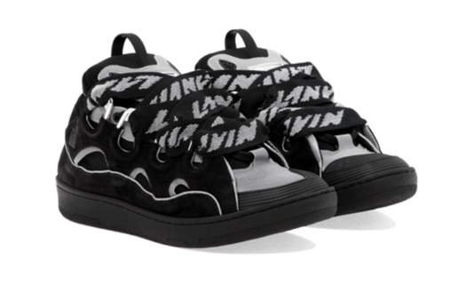 Curb Trainers In Black Leather