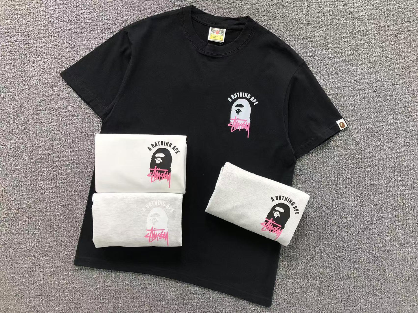 T-SHIRT BAPE x STUSSY