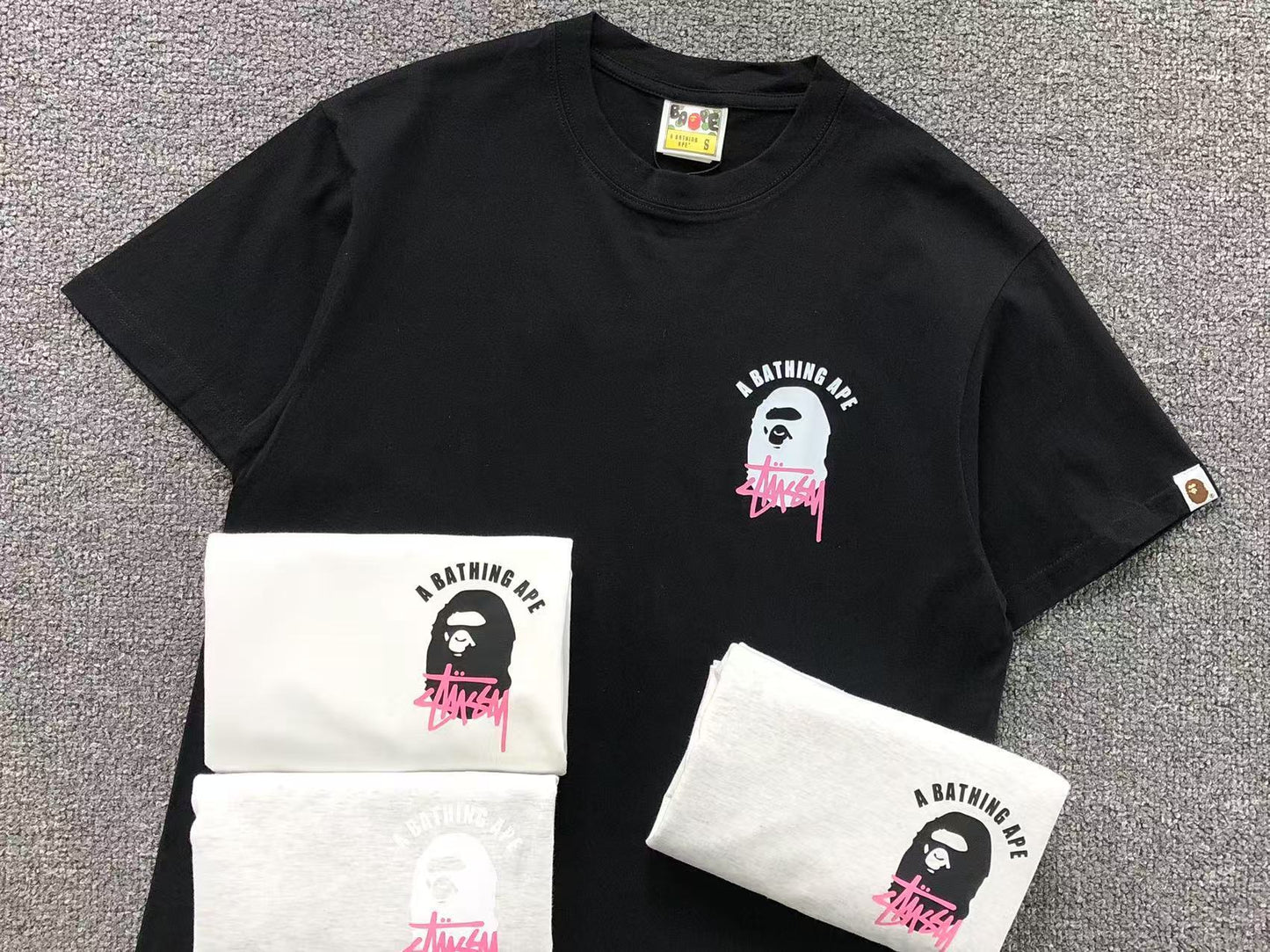 T-SHIRT BAPE x STUSSY