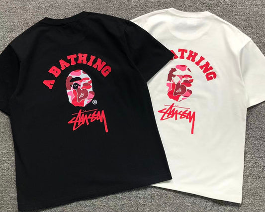 T-SHIRT BAPE x STUSSY